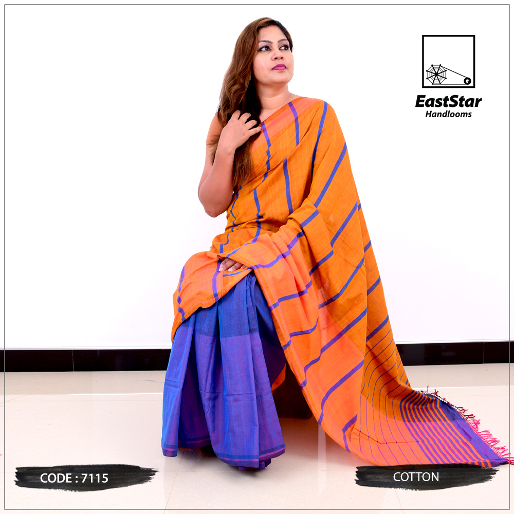 Code #7115 Handloom Cotton Saree – East Star Handlooms