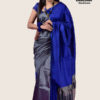 Blue color saree with ash mixed for wedding, handloom silk, soft silk saree price