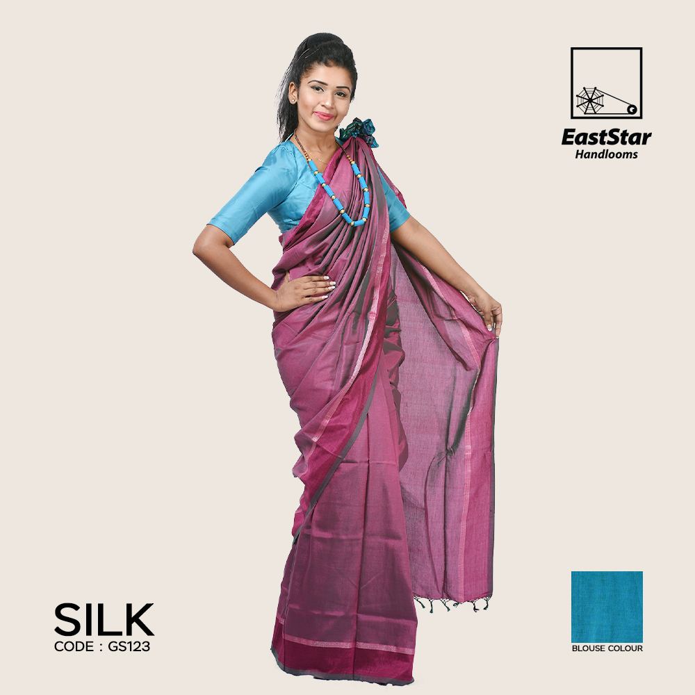 Red Ocean Handloom Silk Saree GS123 – East Star Handlooms