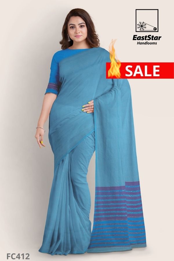 Cotton Paithani Handloom Sky Blue With Pink Border Paithani With  Traditional Double Pallu And Paithani Border Saree in Pune at best price by  Very Much Indian - Justdial