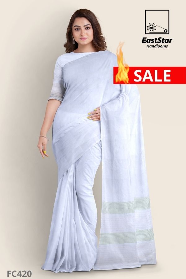 Casual Traditional Handloom Cotton Linen Saree, 6.3 m (with blouse piece)  at Rs 725 in Jaipur