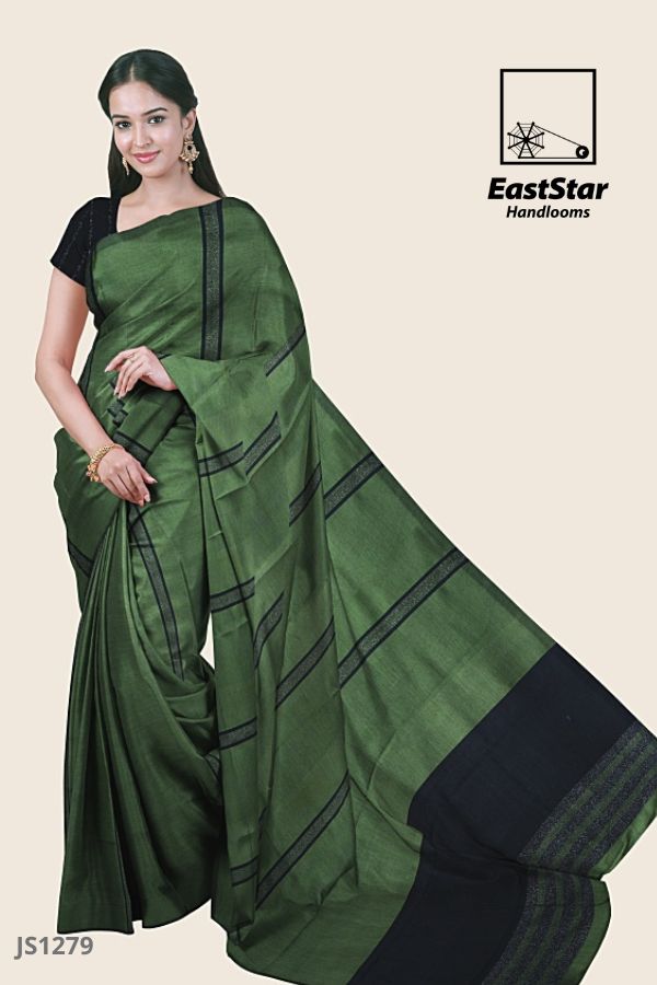 Stunning Green Kota Doria Handloom Saree with Real Zari Weaving – Luxurion  World